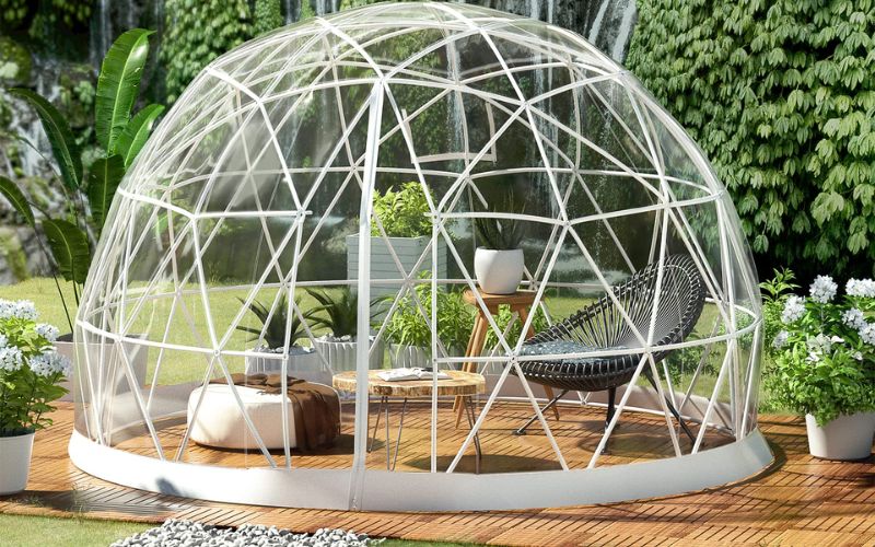 nhà dome nhà gỗ polycarbonate