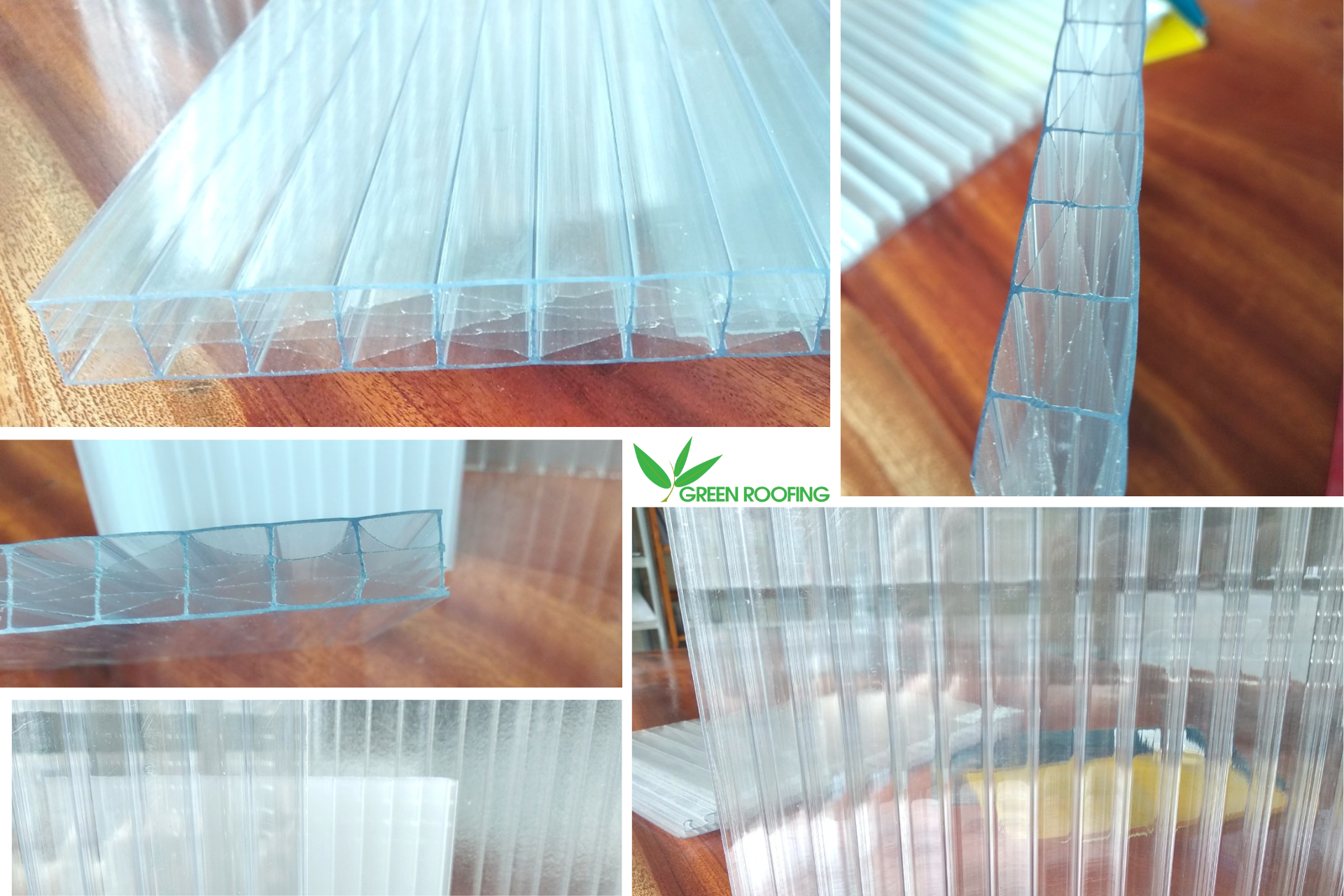 polycarbonate rỗng, skylite flat, green roofing